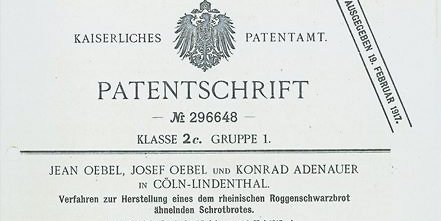 Patent des Adenauer-Brotes